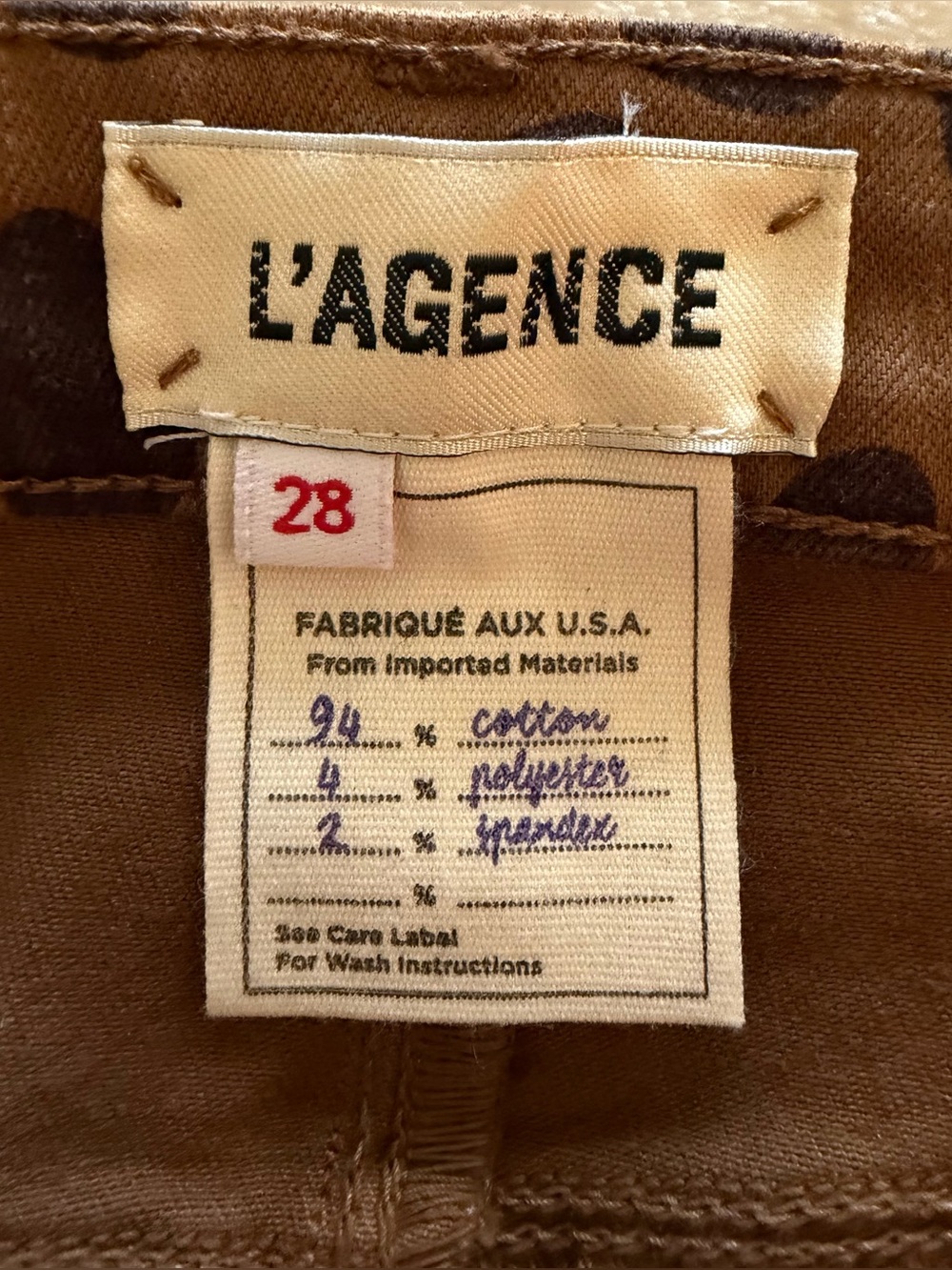 L'Agence Margot High Rise Skinny Jeans - Leopard Print - Size 28 - Picture 5 of 6